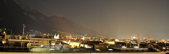 Innsbruck Atmospheric Observatory (IAO) at night