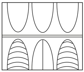 A1_A3/B2 (obere Palmetten ohne Binnenzeichnung, untere mit Schuppen und Mittellinie in Folge)