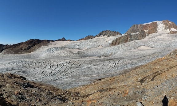 Blick auf den Hintereisferner Gletscher