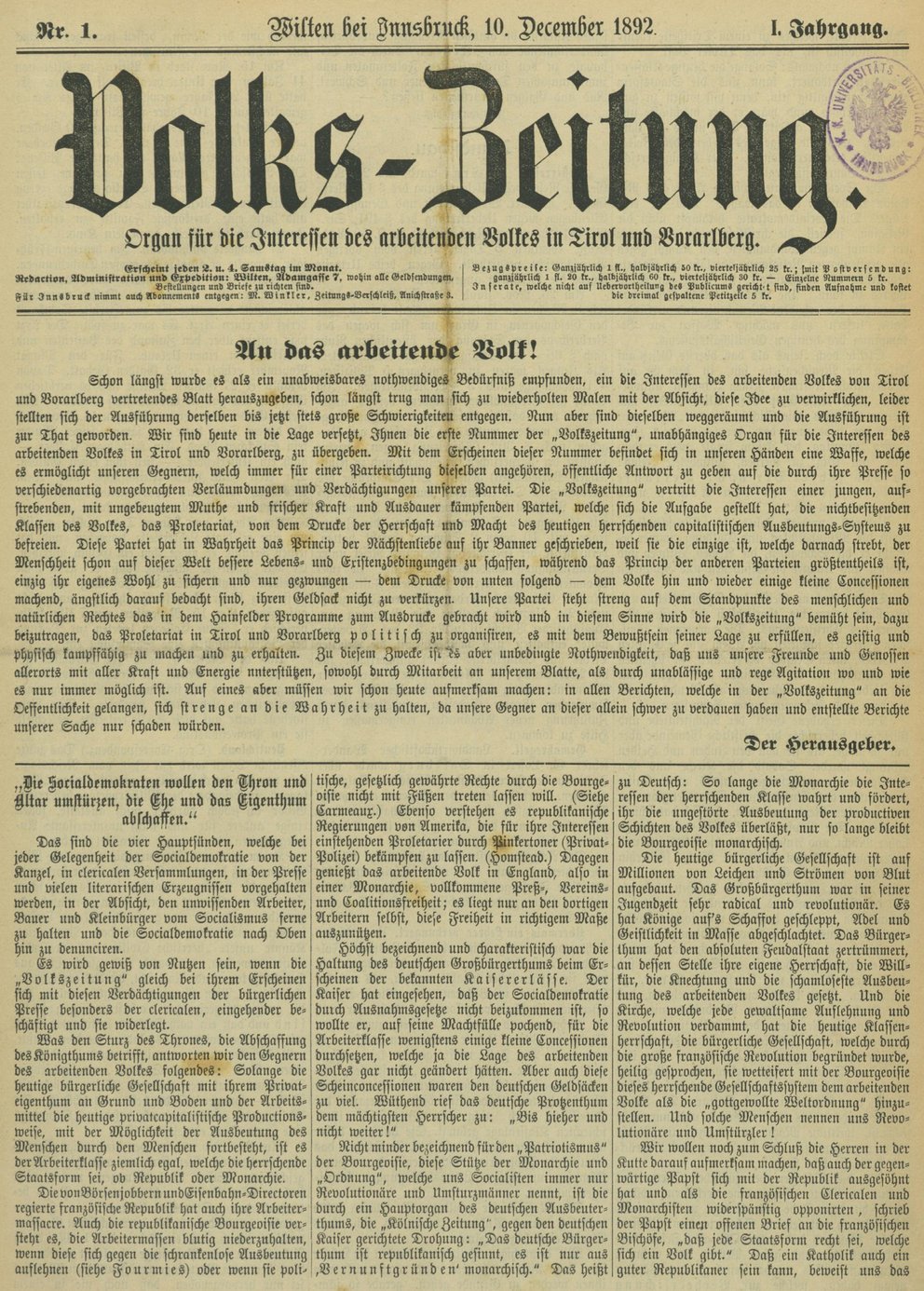 GründungVolksZeitung