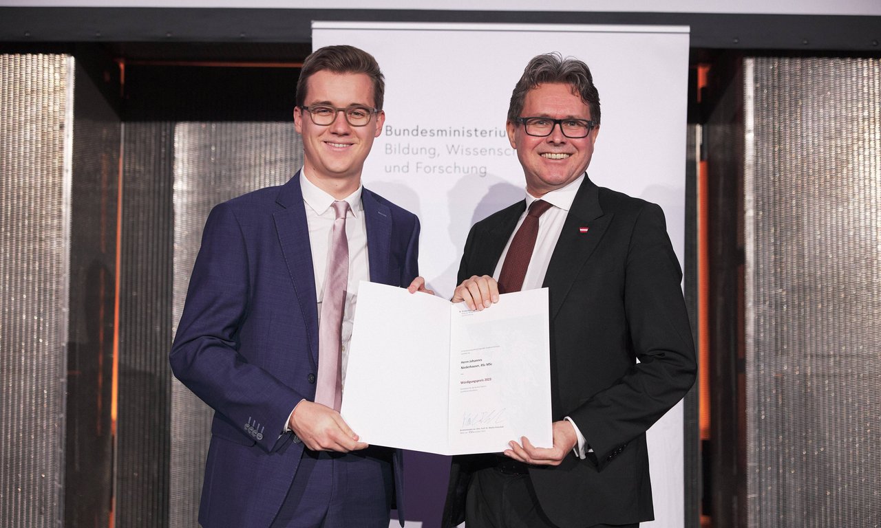Würdigungspreis 2023 des Bundesministers für Johannes Niederhauser