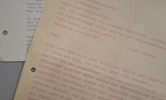 Forschungsinstitut Brenner-Archiv, Vorlass Joseph Zoderer, Sign. 184-37-26