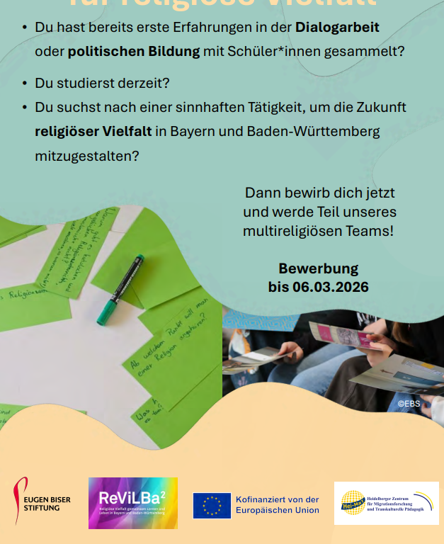 Plakat Werde Dialoggestalter*in für religiöse Vielfalt