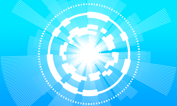 Eine blau-weiße Matrix