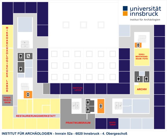 Etagenplan Institut für Archäologien