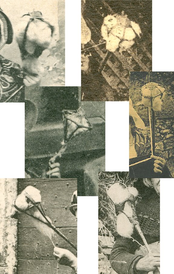 France, distaffs with cage