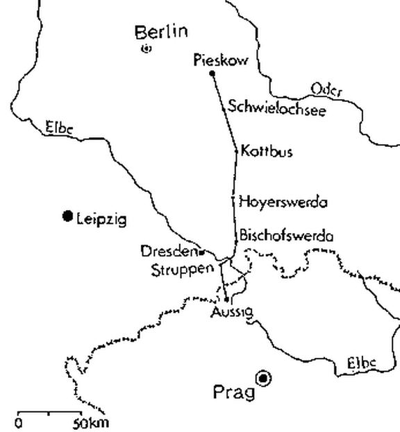 Route des Entdeckungsfluges der kosmischen Strahlung