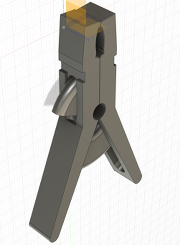 3D-CAD-Modell einer Klammer als Prototyp für die Nagelschablone.