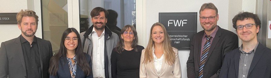The DUNE Team standing in front of the FWF building.