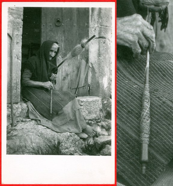 Spain, Mallorca, Pollensa, woman spinning