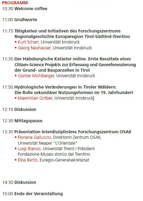 Programm Euregio-Dienstage