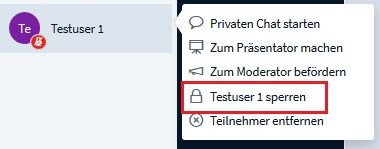 TeilnehmerIn sperren