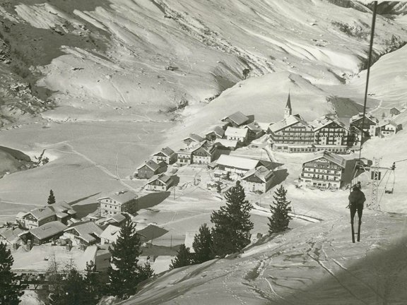 Blick auf das Dorf Obergurgl von oben