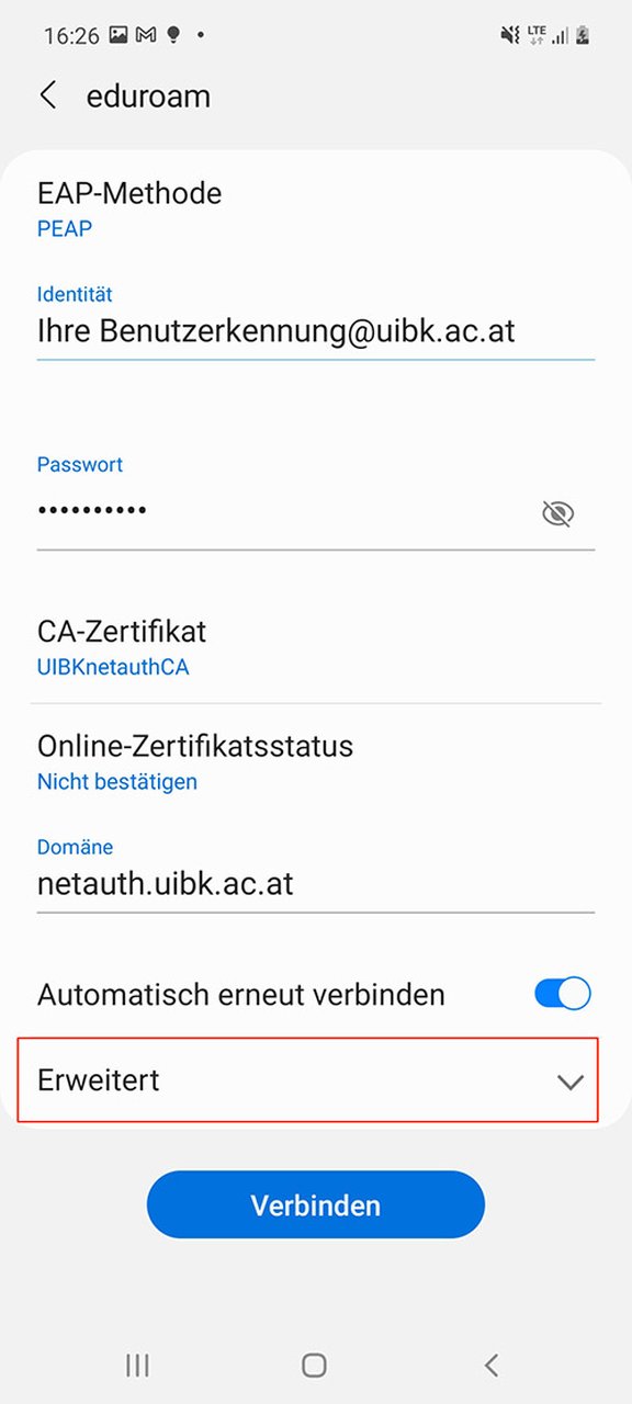 Android Einstellungen eduroam 1