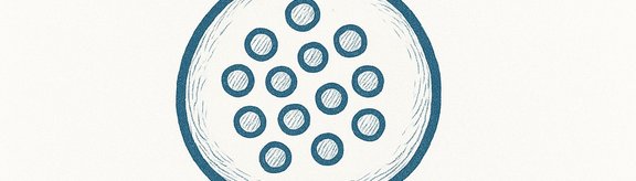 Logo with chromaffin cell and mountains