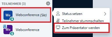 Präsentator wechseln