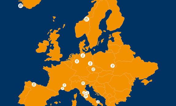 Map of the Erasmus partner universities of our faculty