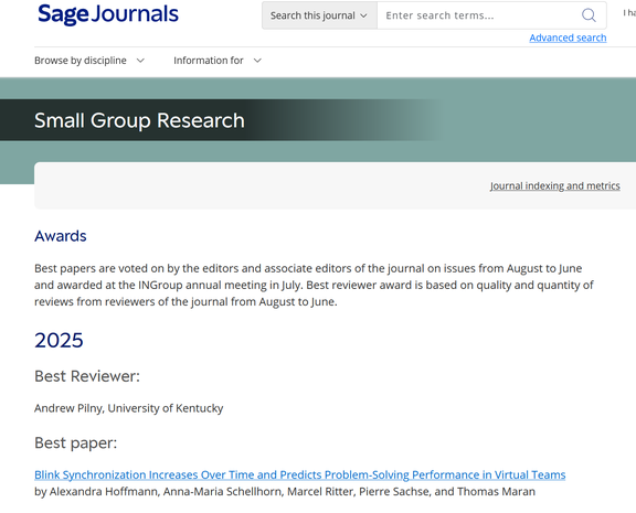 Screenshot of Sage Journals Website