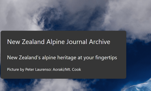 New Zealand Alpine Journal Archive