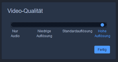 Einstellungen Videoqualität