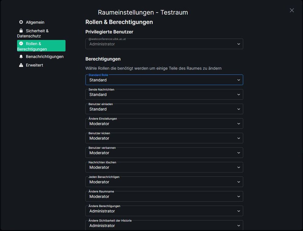 Rollen und Berechtigungen