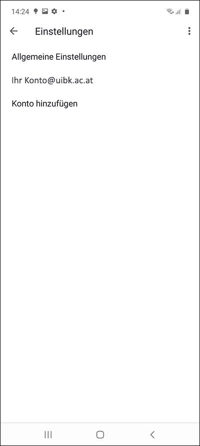 Kontoeinstellungen Synchronisierung 1