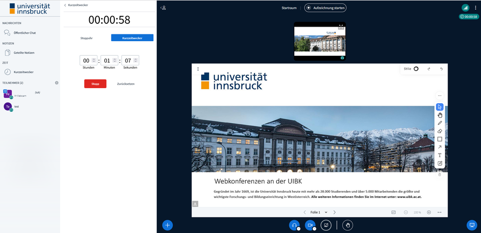 Timer/Stoppuhr ganzer Screen