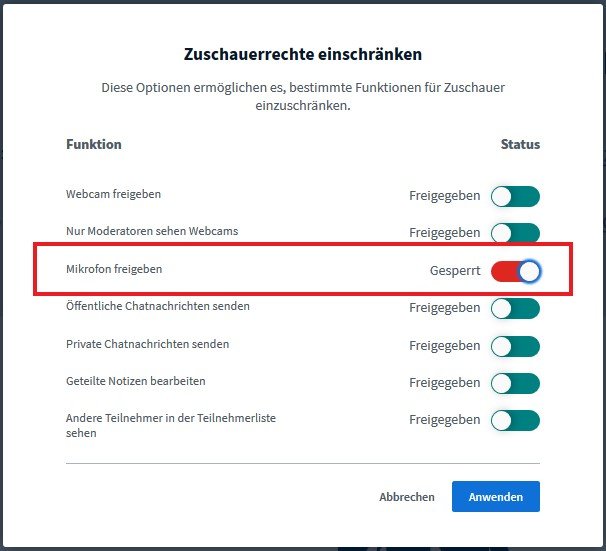 Zuschauerrechte verwalten 2