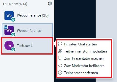 TeilnehmerIn verwalten
