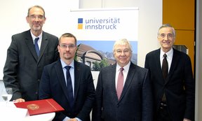 Heinz Faßmann, Tilmann Märk, Rainer Blatt und Thomas Monz