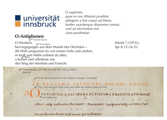 Codex Hartker, um 1000 n.Chr. St. Gallen, SanGal 390, p. 40, O Sapientia