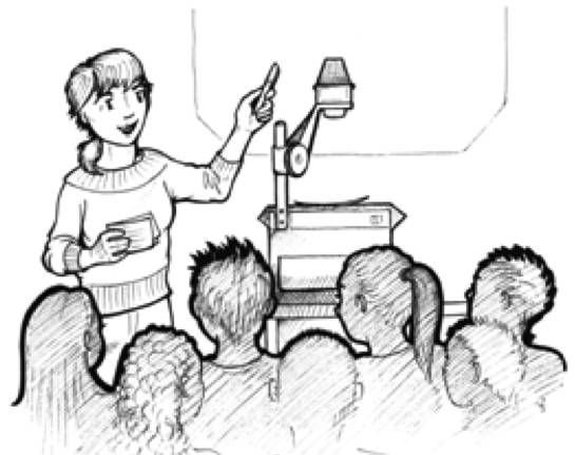 Zeichnung Zuhörer und Referent