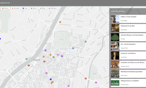 Bildschirmfoto des virtuellen Stadtplans von Innsbruck