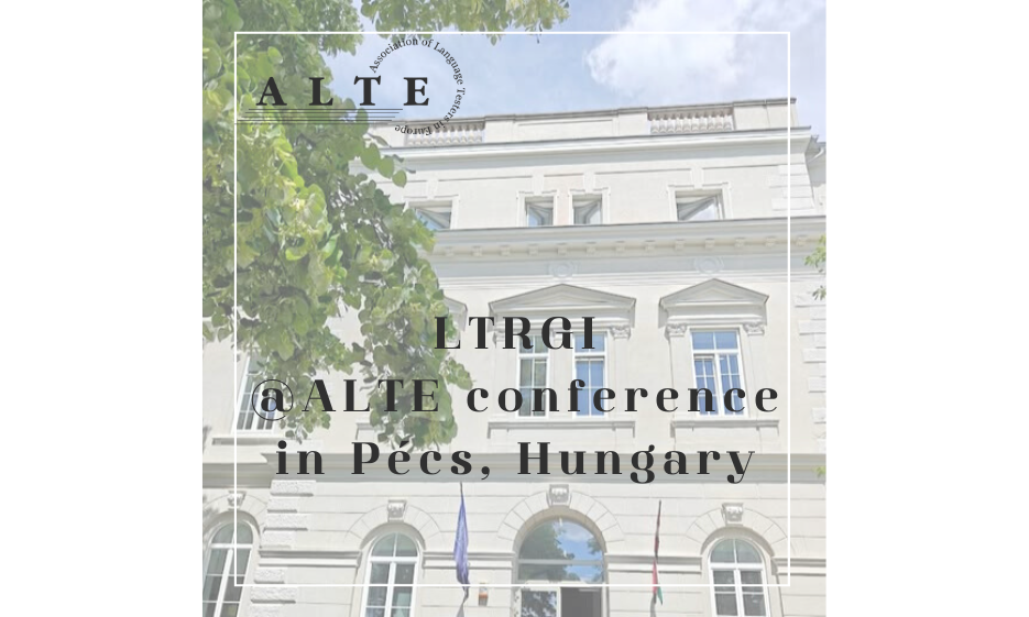 Logo der ALTE-Konferenz vor der Universität Pécs