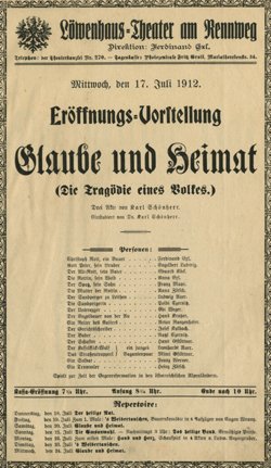 Gebundene Sammlung der Theaterzettel: Sommer-Saison 1912 Löwenhaus-Theater Innsbruck