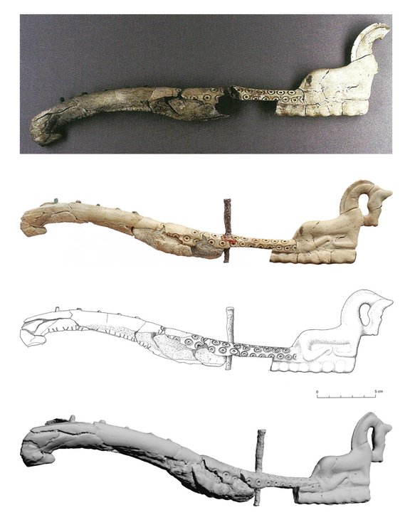 Winkelharfe Fritzens: Originalzustand, Rekonstruktion, Zeichnung, 3D-Scan