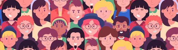 viele Menschen gemalt