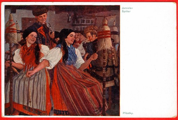 Czech Republic, women spinning