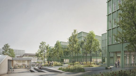 Visualierung des Vorplatzes des Hauses der Physik in Innsbruck