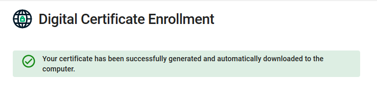 Zertifikat erfolgreich erstellt