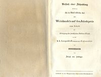 Titelblatt der Dissertation von Joseph von Zallinger