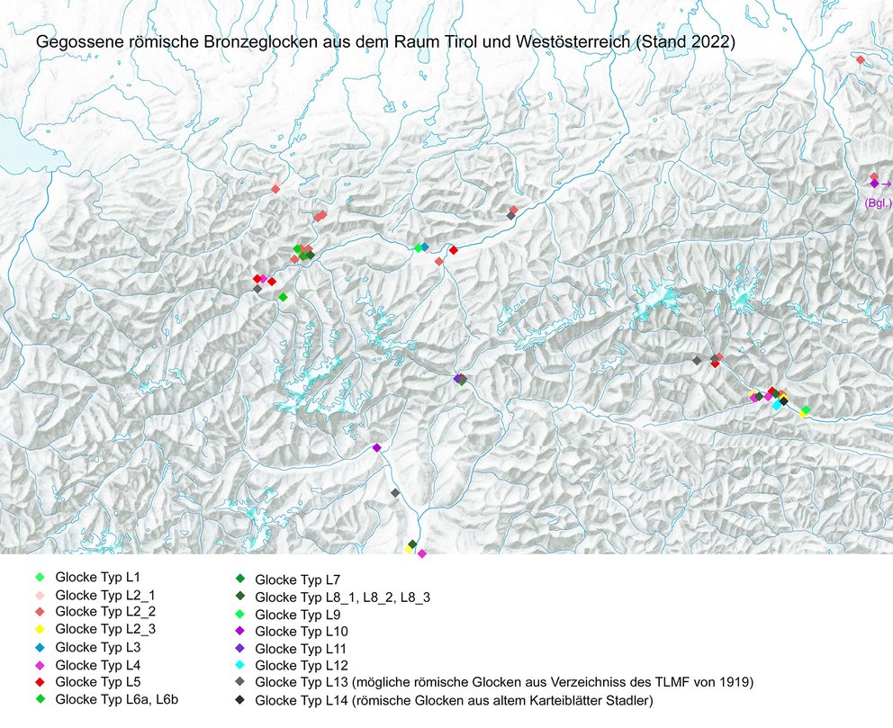 Kartierung gegossener römischer Glocken / Tirol