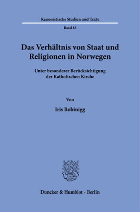 zu sehen ist das cover des werkes Das Verhältnis von Staat und Religionen in Norwegen
