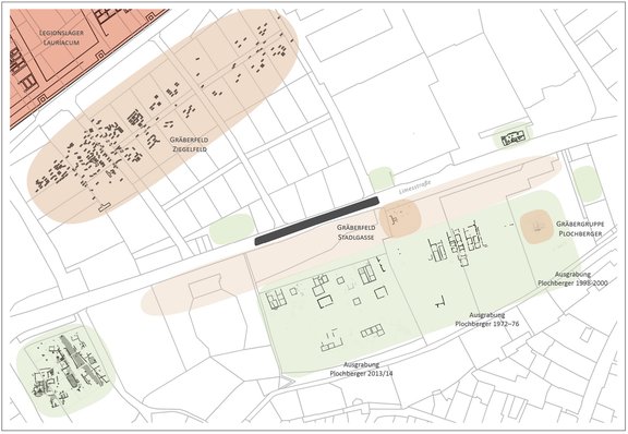 Abb. 1: Die archäologische Zone Stadlgasse
