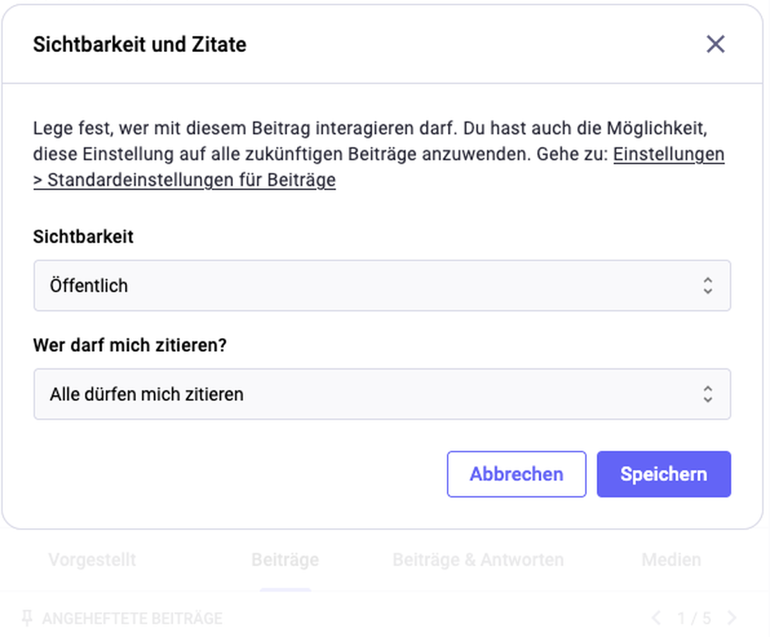 Screenshot von der Benutzeroberfläche