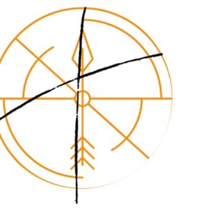 Ein Kompass darauf ein Kreuz, das Logo des Perspektivenkompasses.