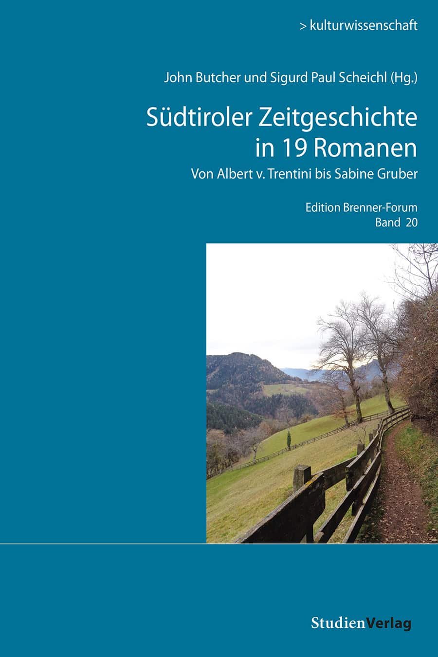 Umschlag des Bandes "Südtiroler Zeitgeschichte in 19 Romanen"