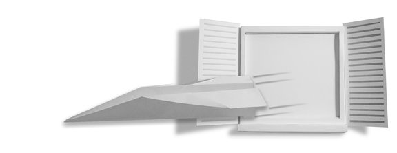 Darstellung eines Papierflugzeugs, das einige Pakete ausliefert