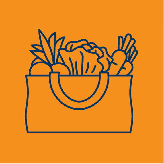 Pictogramm Einkaufstasche mit Lebensmittel