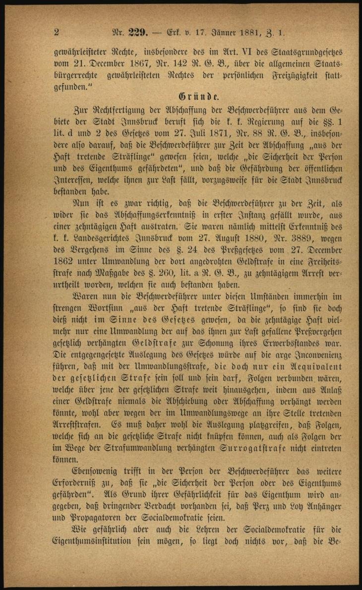 PerzLoyErkenntnis1881Nr3